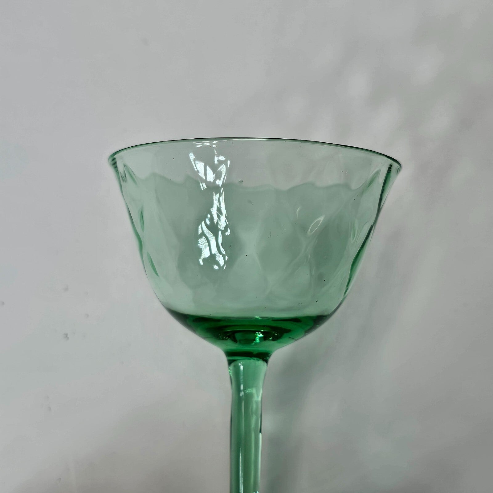Vintage Green Glass Champagne Sherbet 4 1/8"