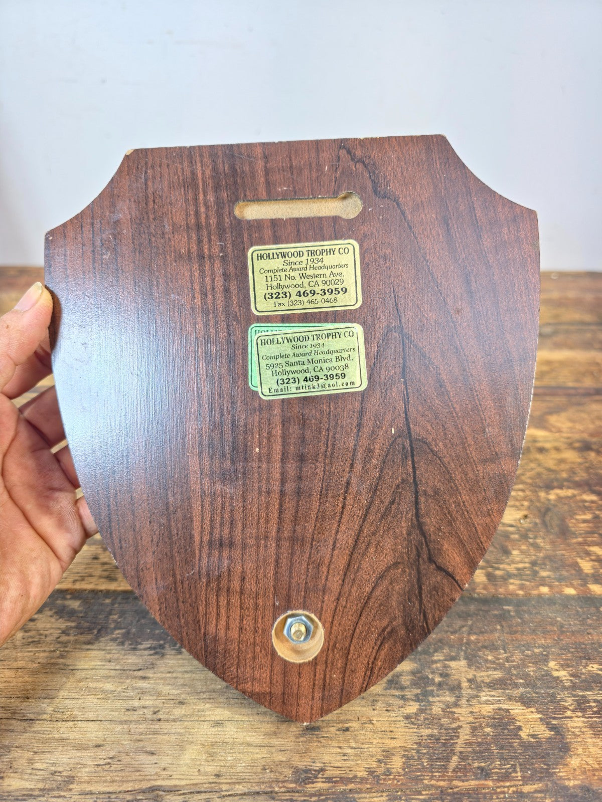 Vintage Hollywood Trophy Co. “Chief Bill Vickery” Marksman Plaque Studio Display