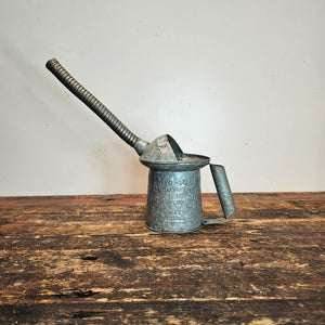 Vintage Lawson Cinti One Quart Galvanized Oil Can Long Flexible Spout