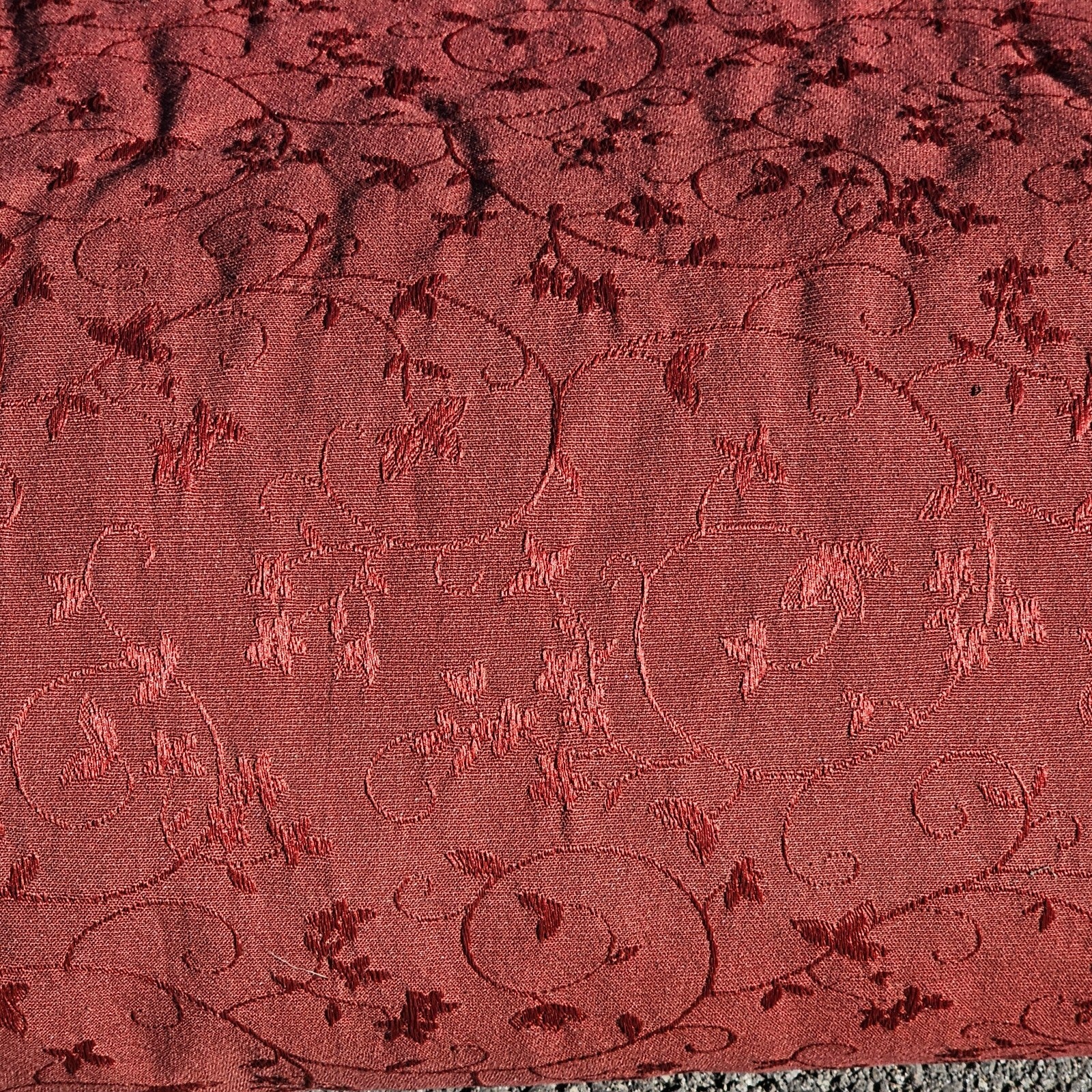 Vintage Antique Brocade Jacquard Fabric Burgandy 56" W x 1 Roll