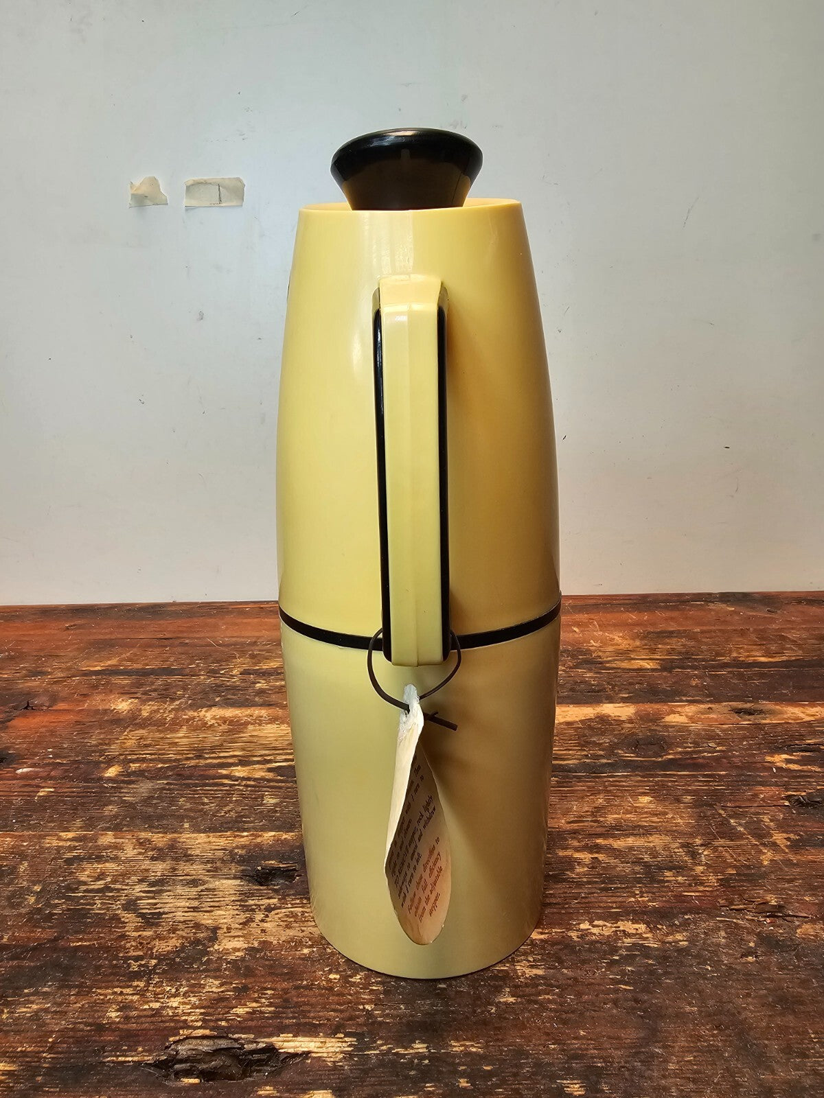 Thermos Vacuum Jag Flask 58Q Black & Yellow Made In England 1950's