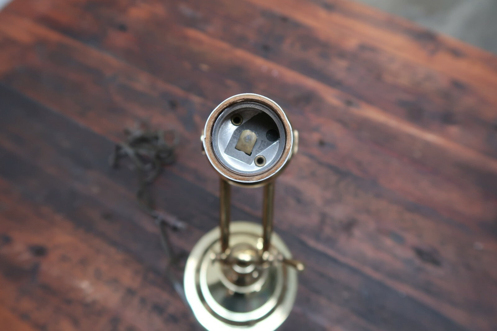 Vintage Metal Candlestick Table Lamp (Tested Not Working)