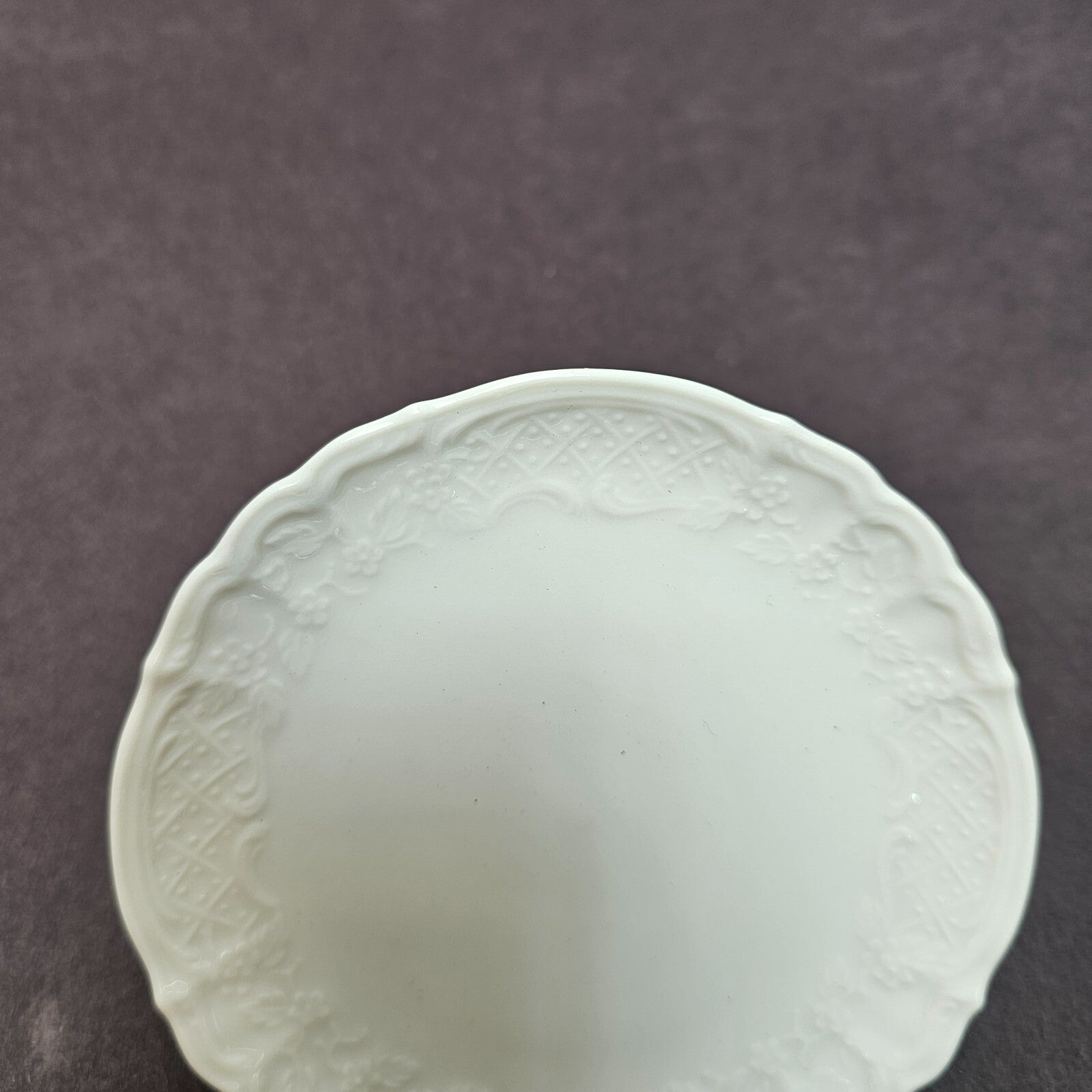 Set of 5 Kaiser West Germany Sauce Tapas Butter Pat Dish Floral Embossed 4.25"