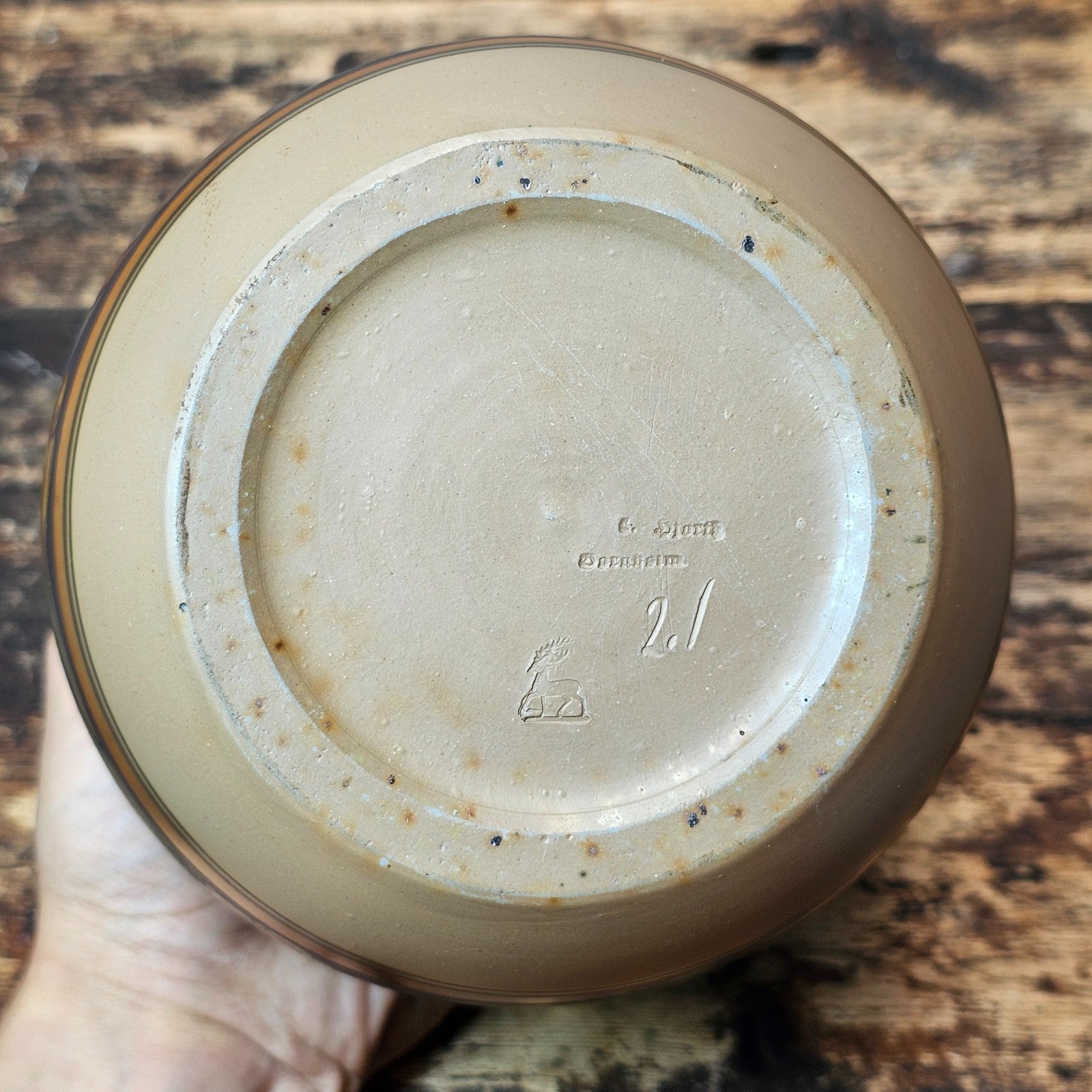 L. Hjorth Danish Art Deco Lidded Jar with Bird Motif, c. 1930s