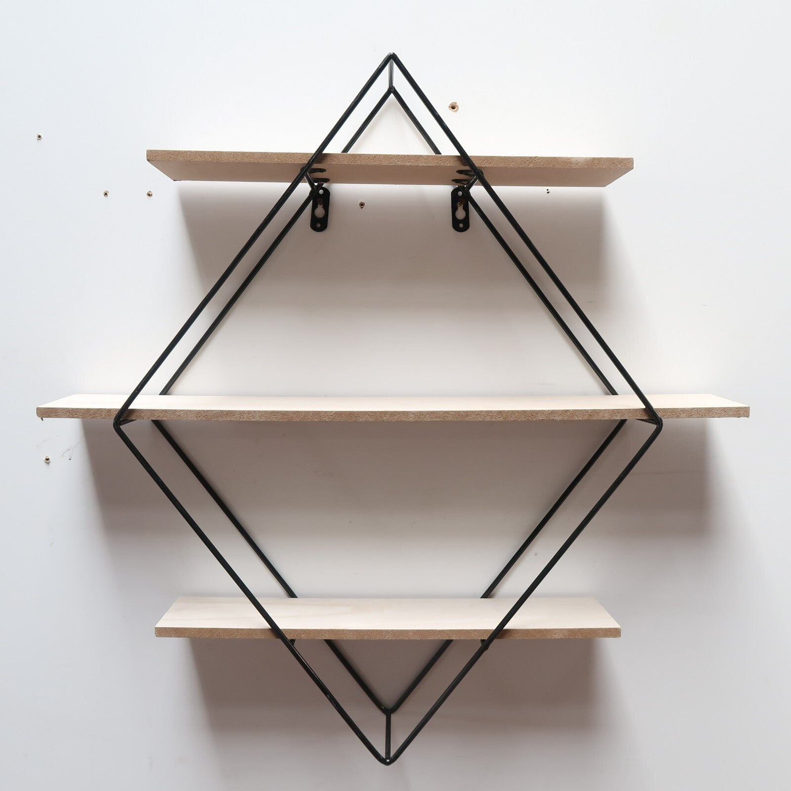 3 Tier Floating Shelves Geometric Diamond Wall Shelves H 23.5" x W 23.5" x D 4"