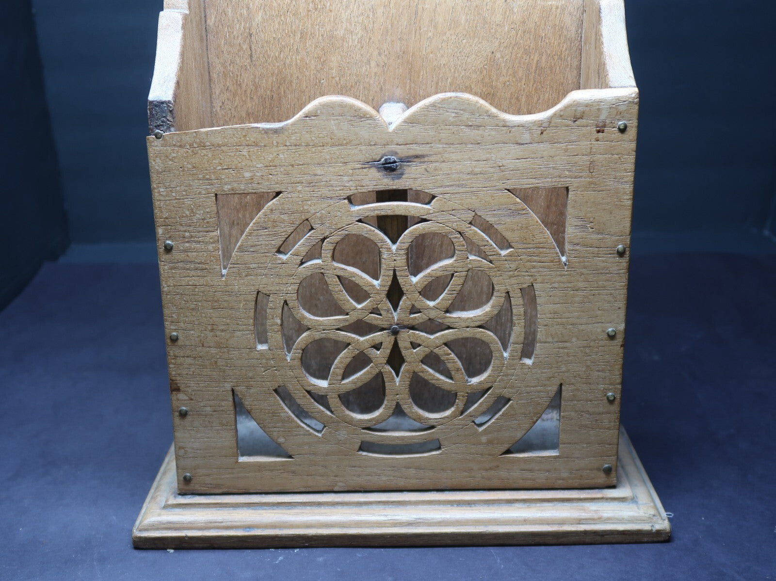 Antique Handmade Wood Mail Box Wall Letter Sorter 10.5" W x 4.75" D x 18.75" H