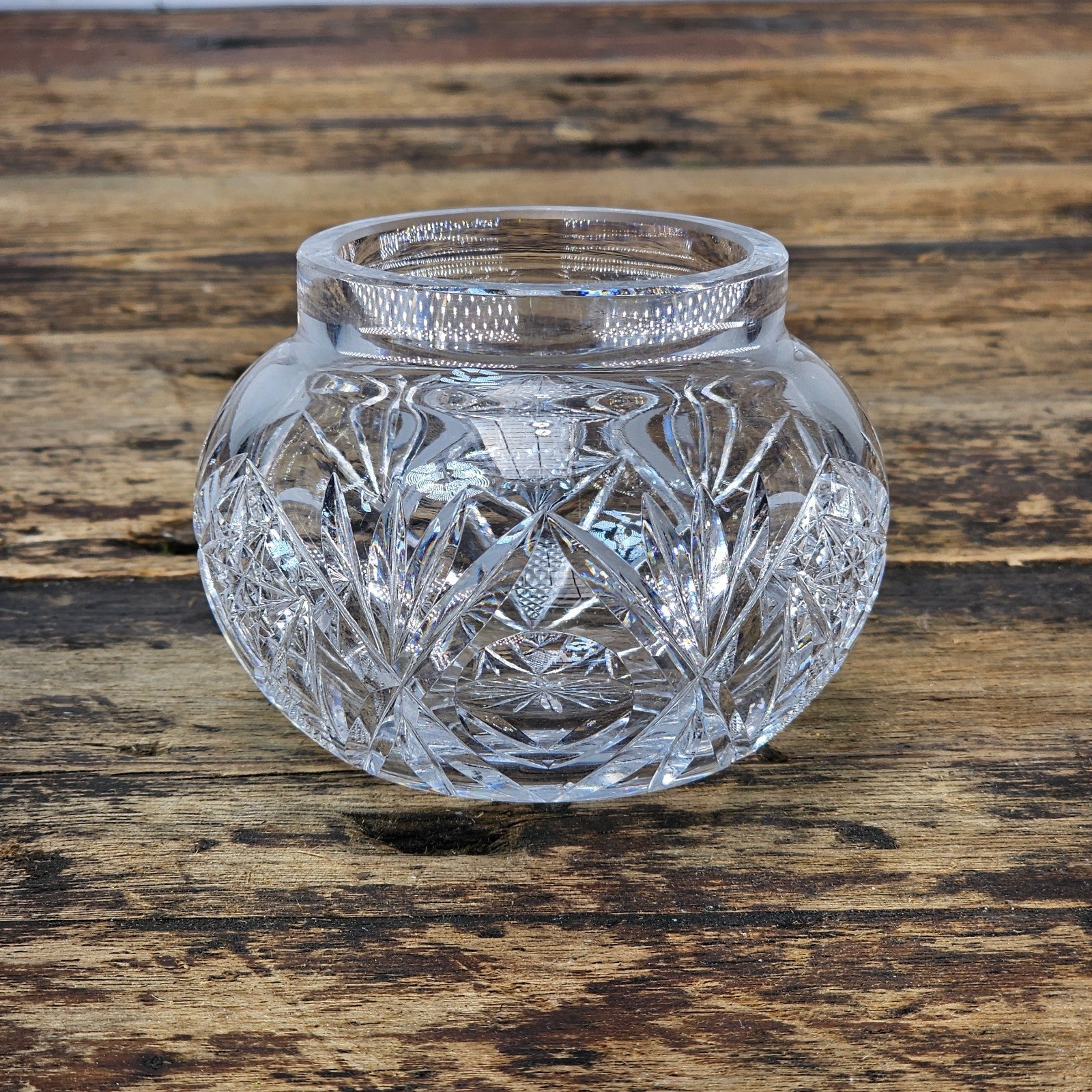 Antique American Brilliant Period Cut Crystal Vanity Powder Jar