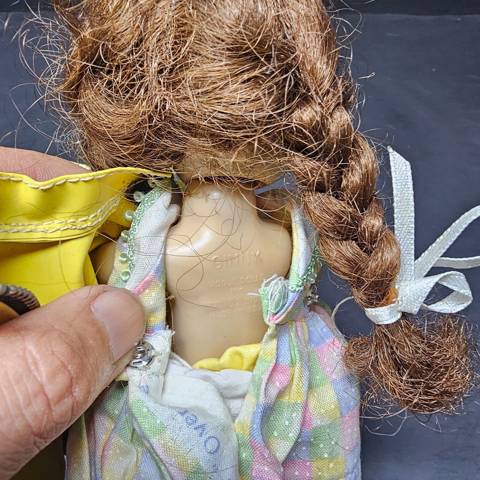 Vintage Vogue Ginny Doll 8" SLW Yellow Zipper Rain Coat