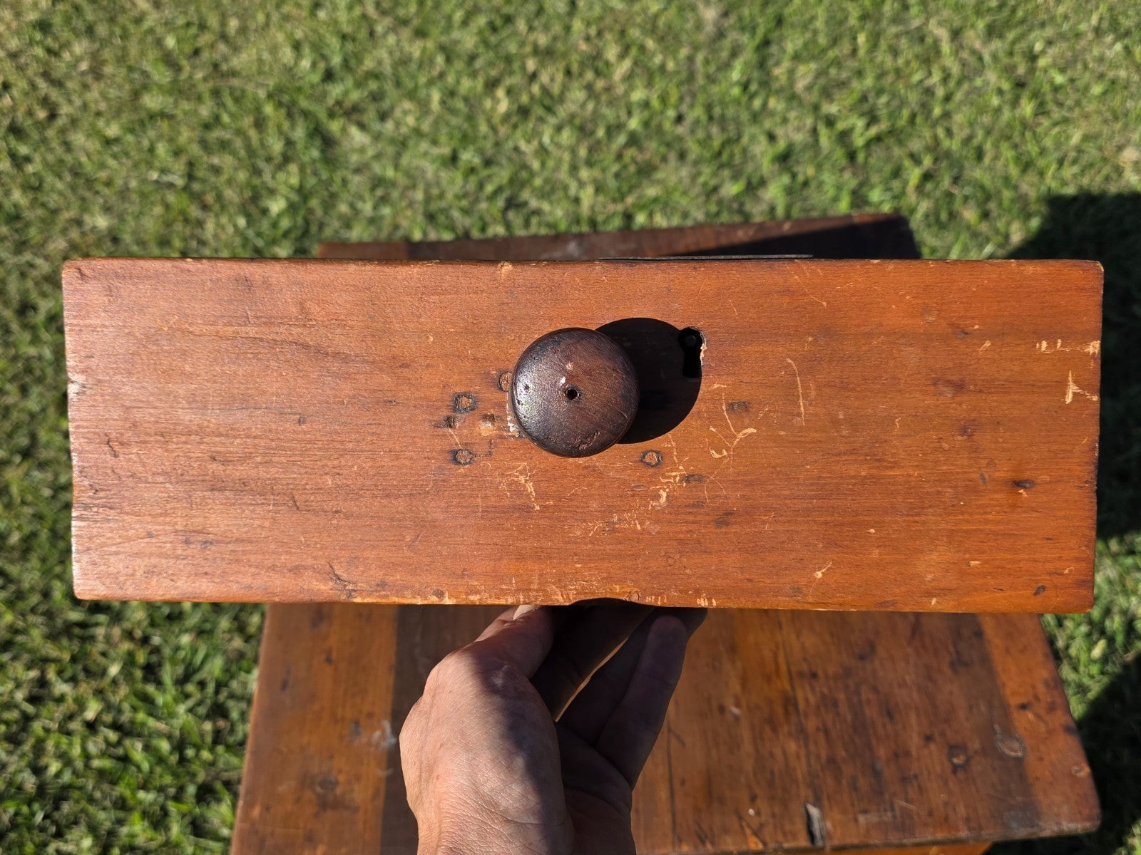 Antique New England Cherry One-Drawer Work Table c.1820s Original Mushroom Knob