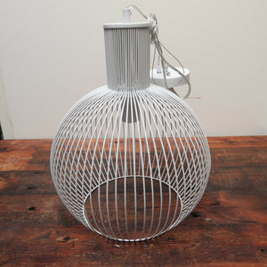 Structube Sphere White Wire Globe Pendant Light 15" x 15" x H17"