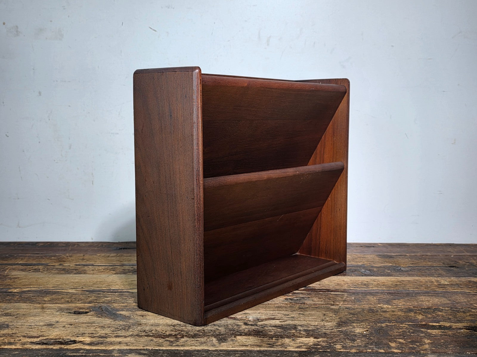 Mid-Century Modern Walnut Wall-Mounted Document Organizer