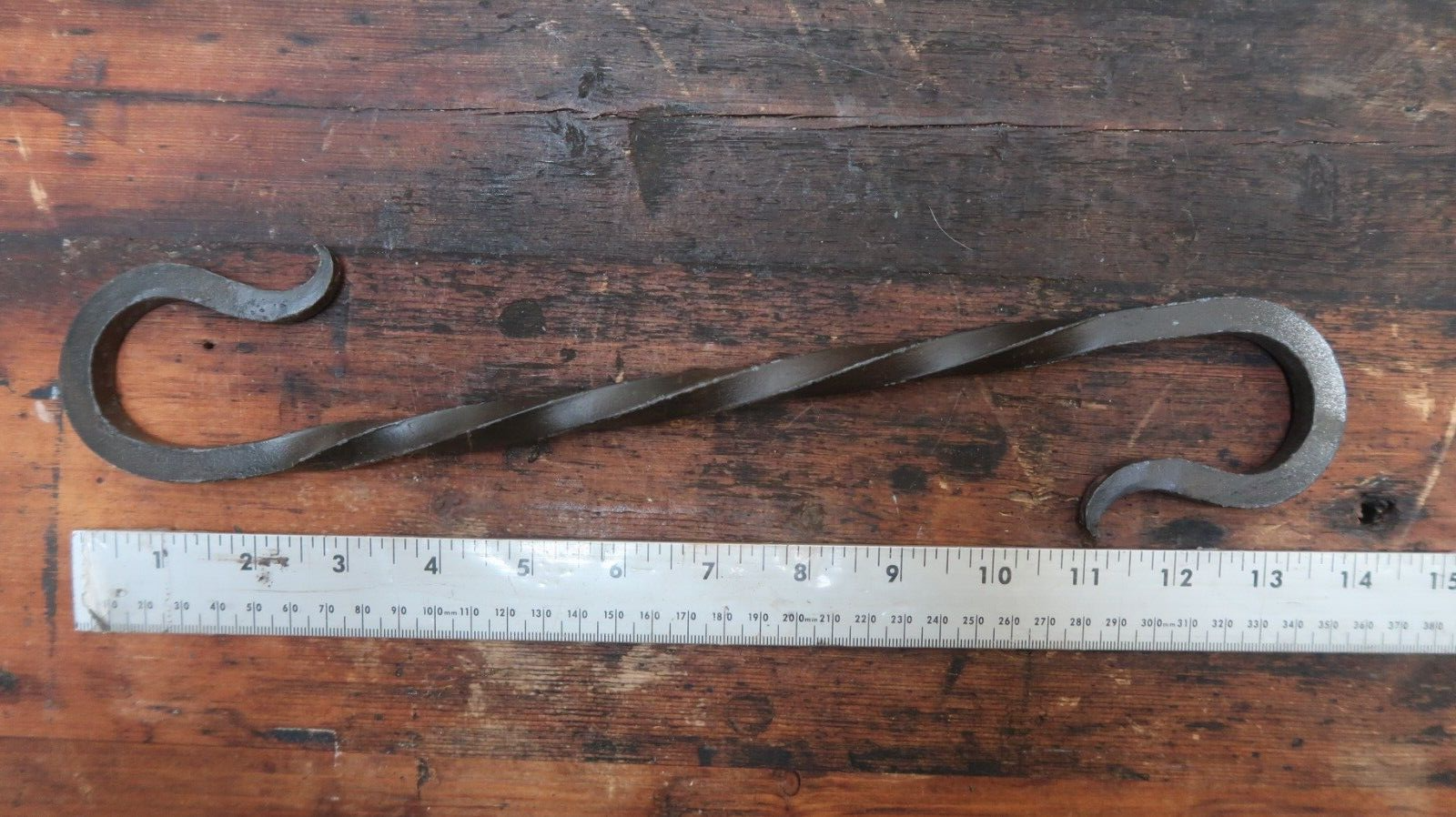 Hand Forged 13.75" Iron S Hook Vintage