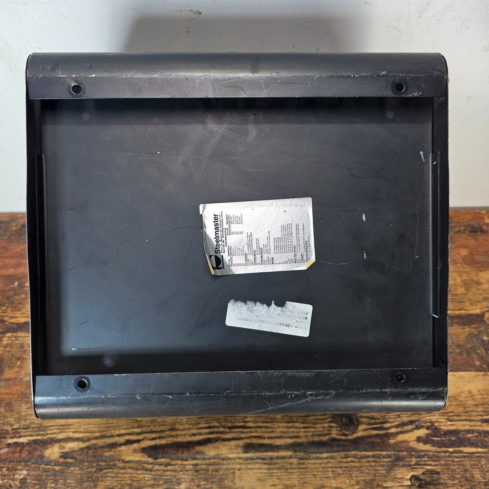 Vintage Steelmaster 6 Compartment Black Steel Desktop File Organizer