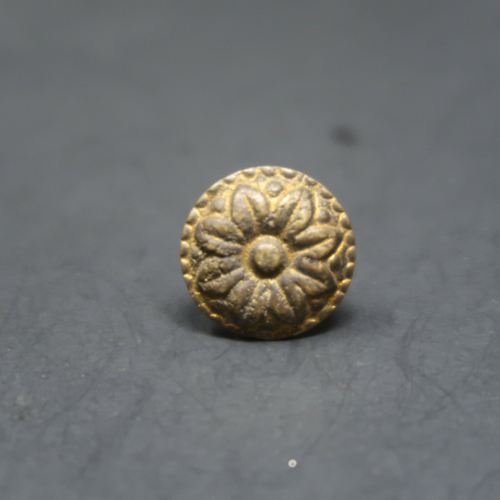 Set of 2 Small Antique Ornate Brass Drawer Pulls with Screws