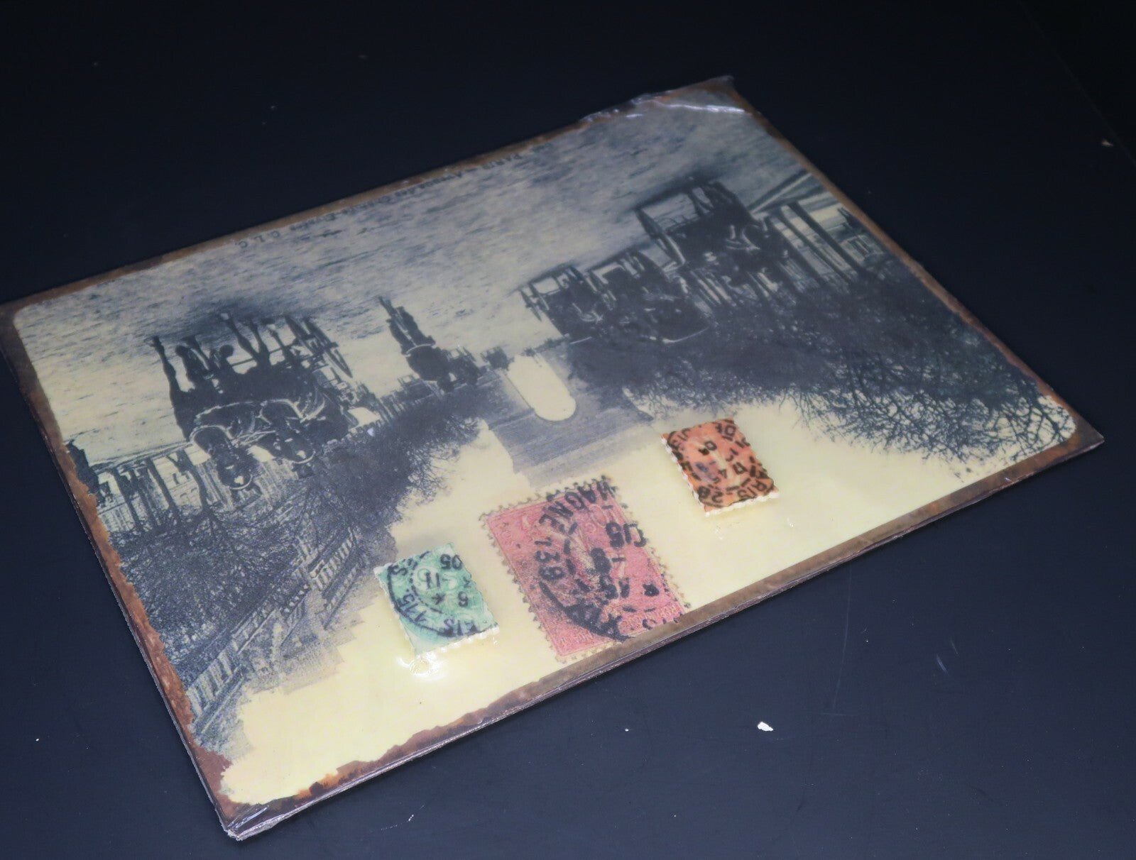 Paris Avenue Rustic Shabby Chic Wall Art 13.5" x 10.5"