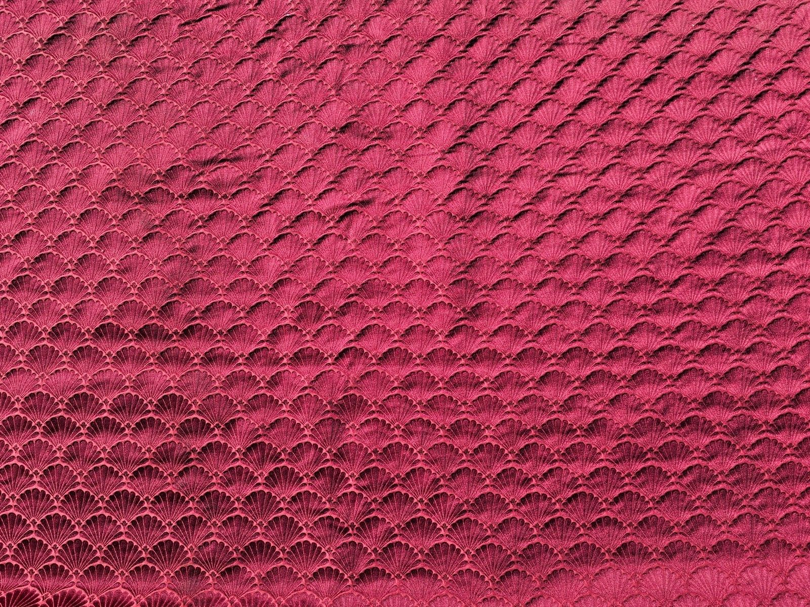 F. Schumacher Co. Vintage Shell Pattern Fabric Burgandy 55" w x 6 ft