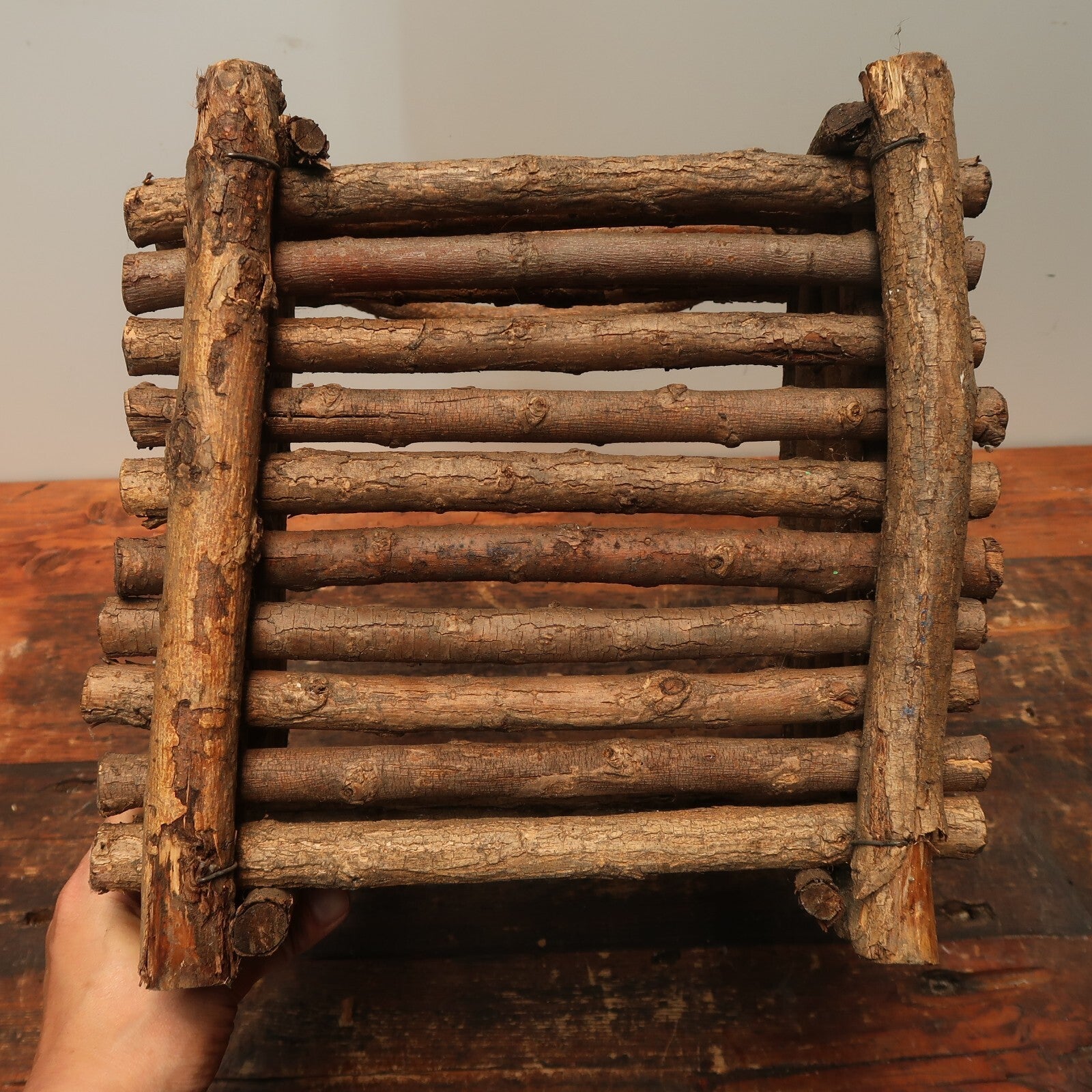 Vintage Tree Branch Basket Plant Pot Basket 12" x 12" x H 15" (19" w Handle)