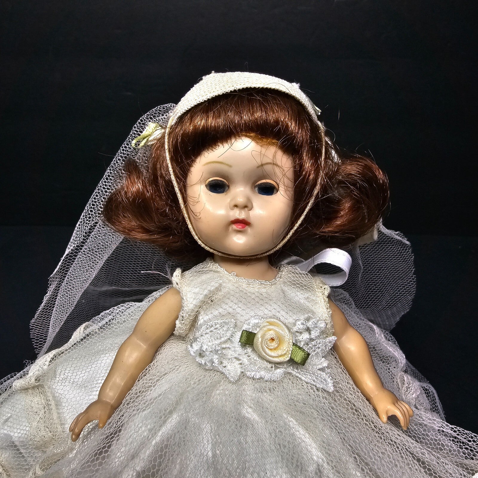 Vogue Ginny  Bride Doll 8" Straight Leg Walker 1950's Made In USA