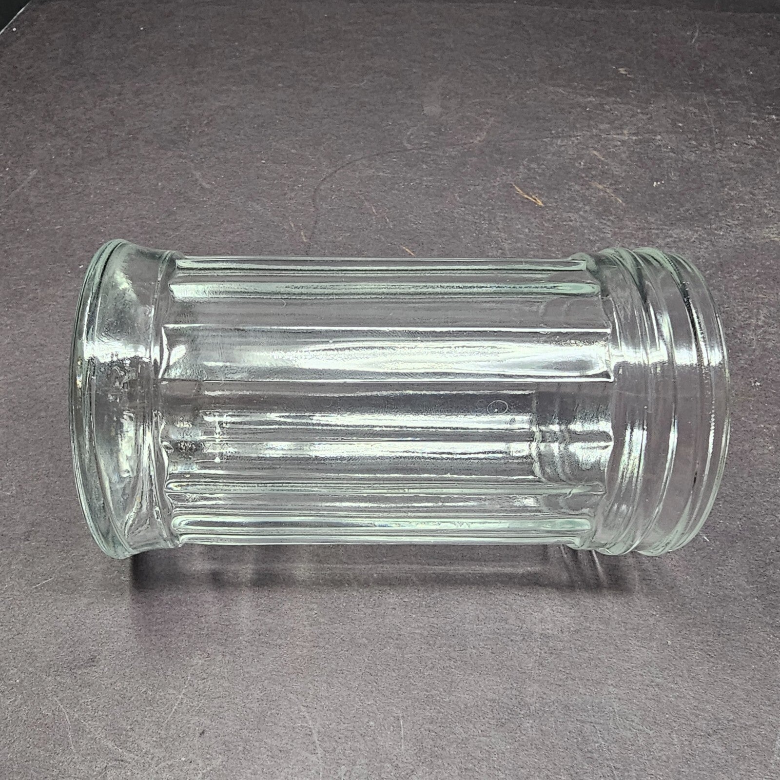 Set of 2 Side Flap Top Sugar Dispenser Glass Jar Vintage 3" D x 5.5" H