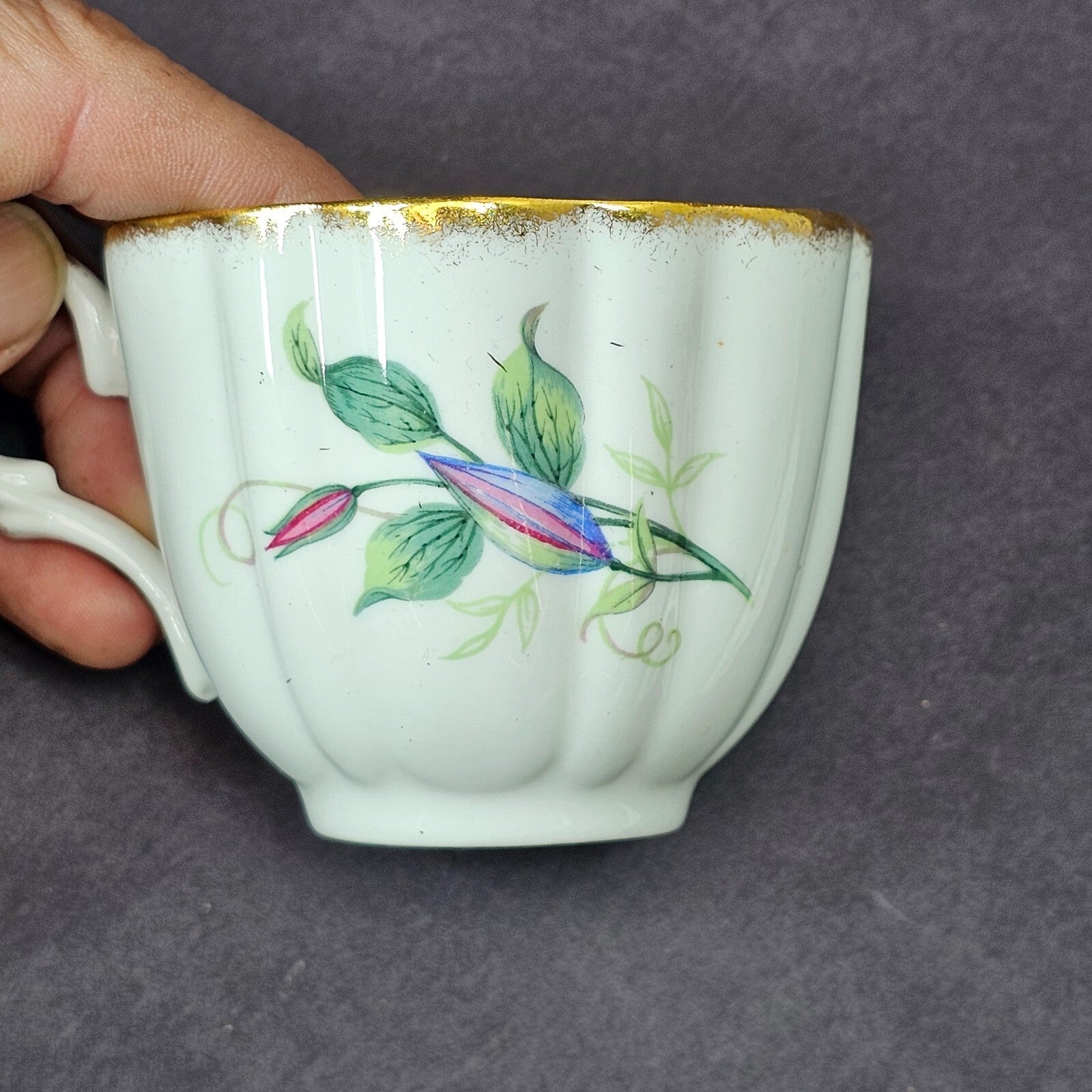 Vintage Taylor and Kent Gold Trim Teacup & Saucer Set From England
