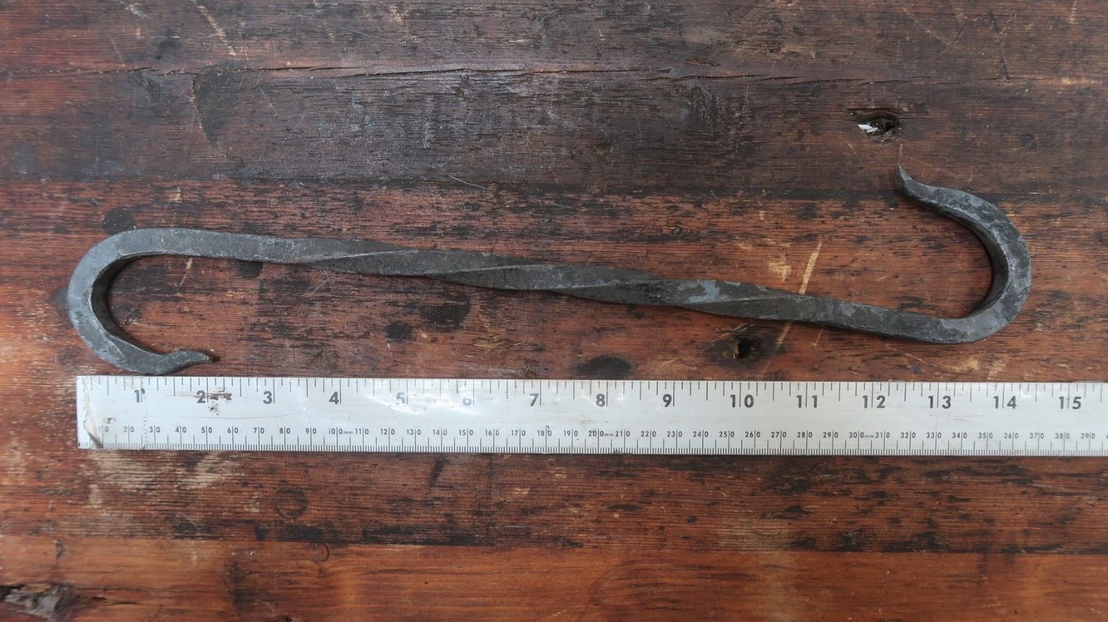 Hand Forged 14.25" Iron S Hook Blacksmith Vintage
