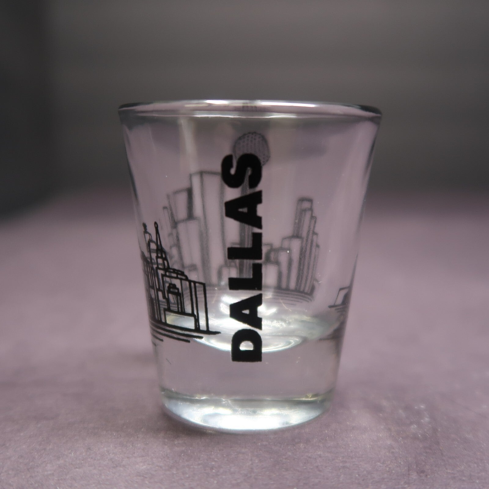 Dallas Texas Skyline Graphics Shot Glass H 2.4"