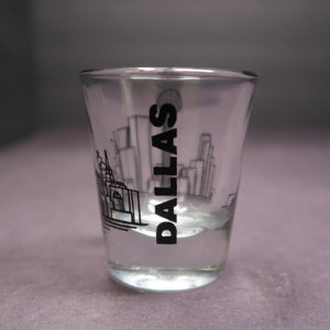 Dallas Texas Skyline Graphics Shot Glass H 2.4"