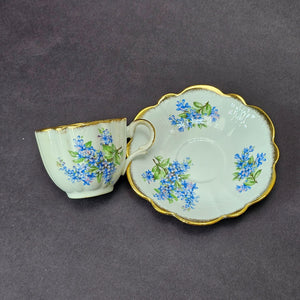 Vintage Taylor and Kent Gold Trim Teacup & Saucer Set From England
