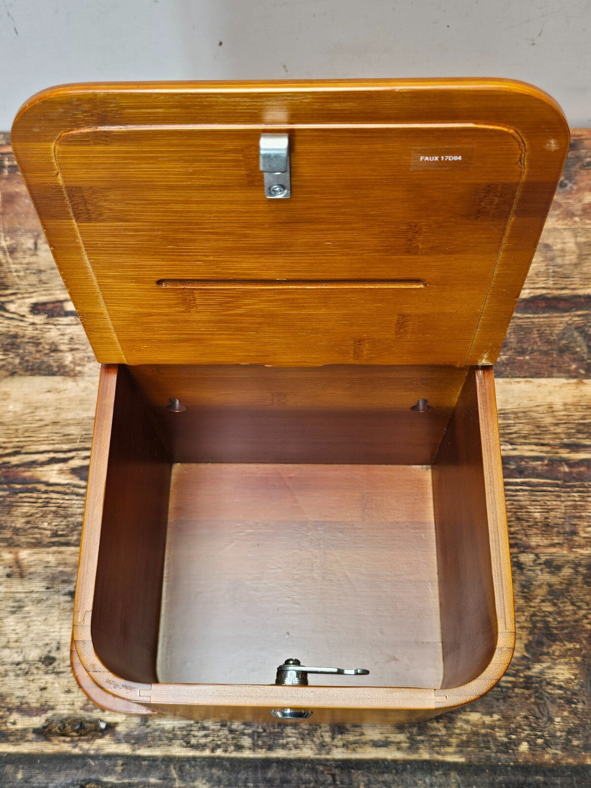 Bamboo Suggestion Box With Side Compartment 9.5"L x 8"H x 7.75"D