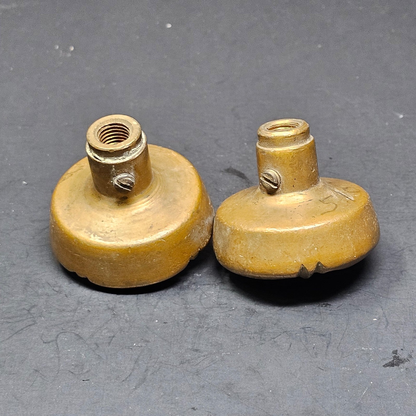 Set of 2 Vintage Ornate Door Knob Solid Brass