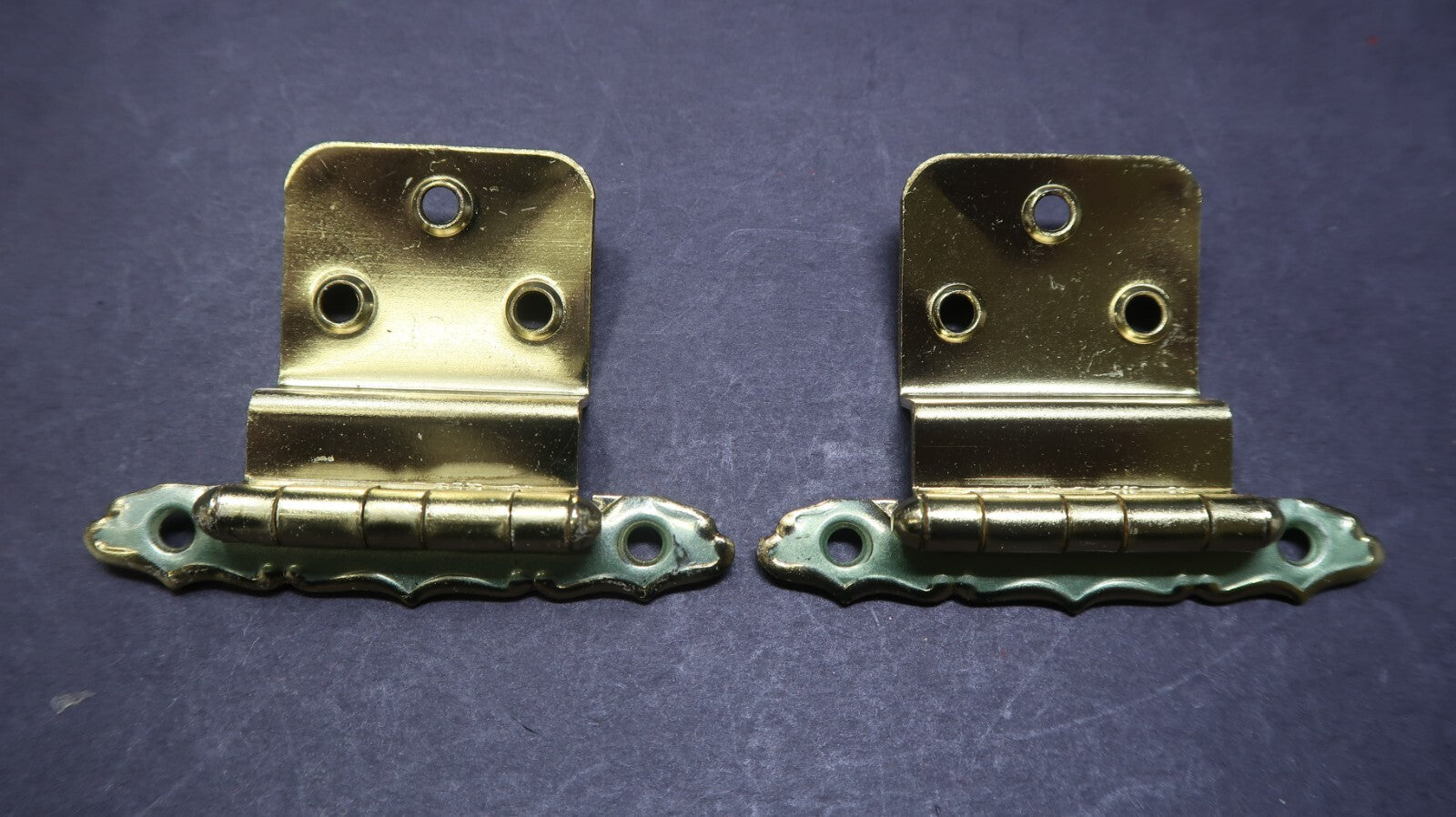 Vintage Ajax Cabinet Door Hinge Pair Steel NOS