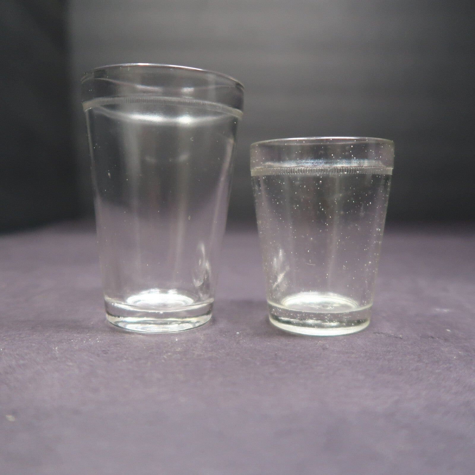 Set of 2 Shot Glasses Hazel Atlas H 2.85" & The Capstan Glass Co. H 2.18"