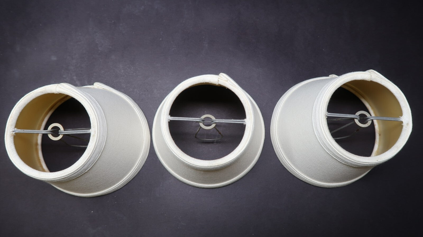 Set of 3 Mini Clip On Lamp Shade White 3" x 5.25" x H 4"