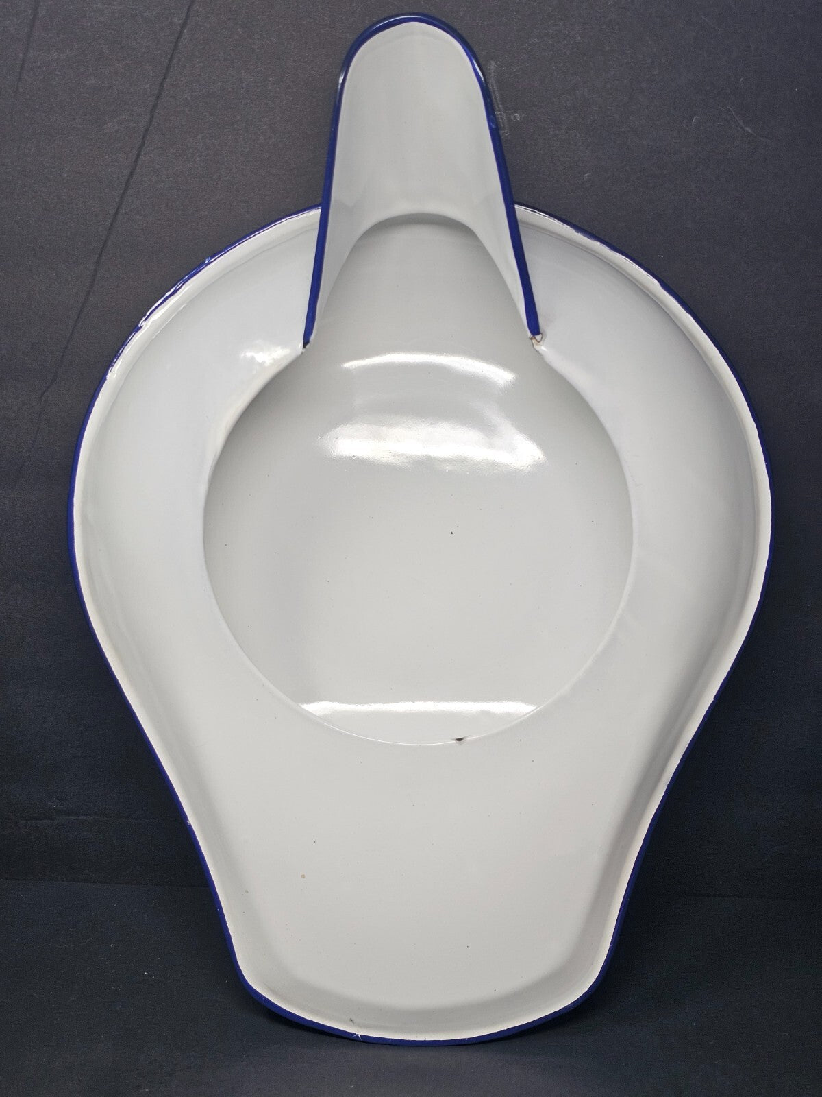 Vintage Hospital White Enamel Bed Pan With Lid