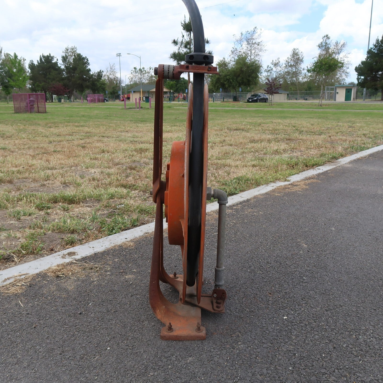 Antique APPLETON AIR LIQUID REEL BP 3788 Orange 1930s Large 99 lbs.!!