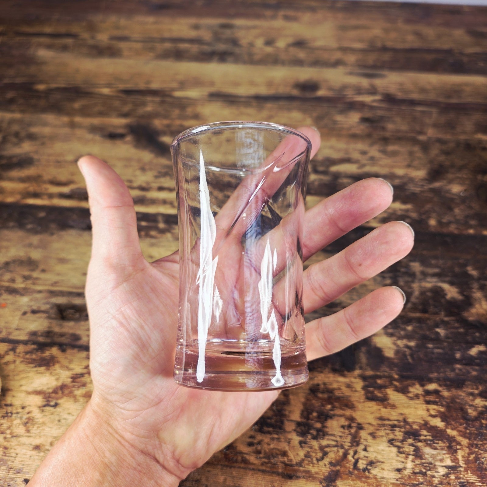 Vintage Blush Pink Swirl Glass Tumblers – Set of 3 (6 oz. each)