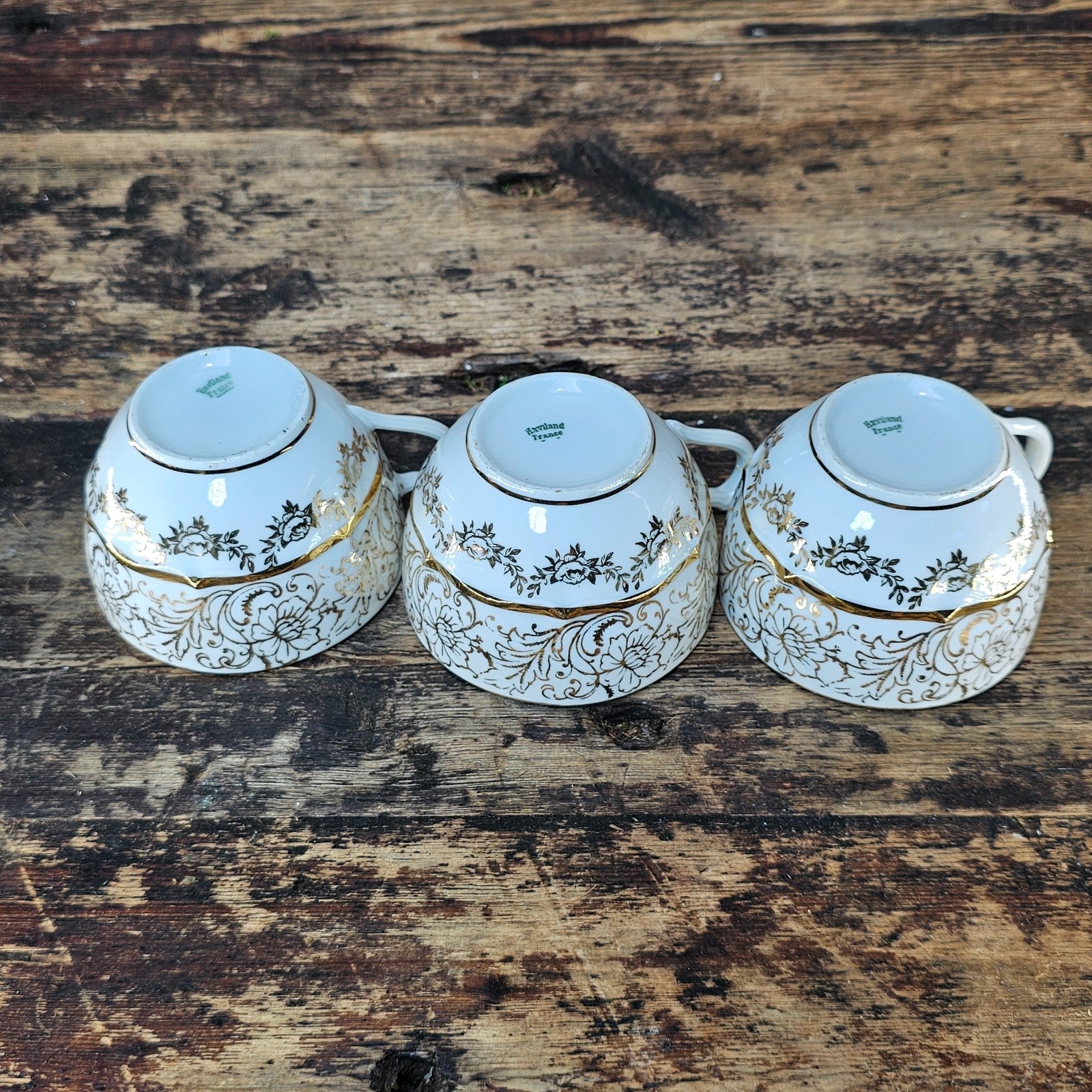 Vintage Haviland Limoges "Noble Ladies" Gold Gilt Tea Set - 5 Pcs