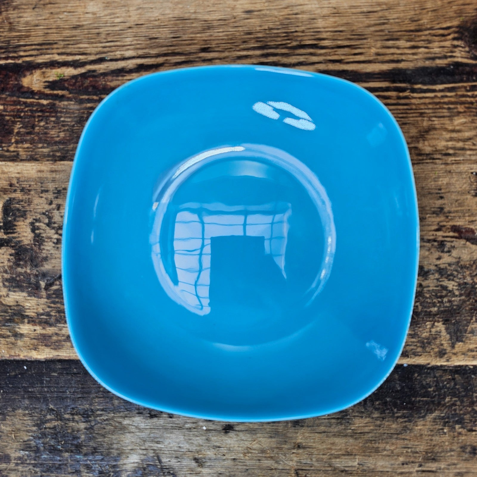 Vintage Pagnossin Italy MCM Blue Square Bowl - 70s/80s Retro Ironstone 8.5"