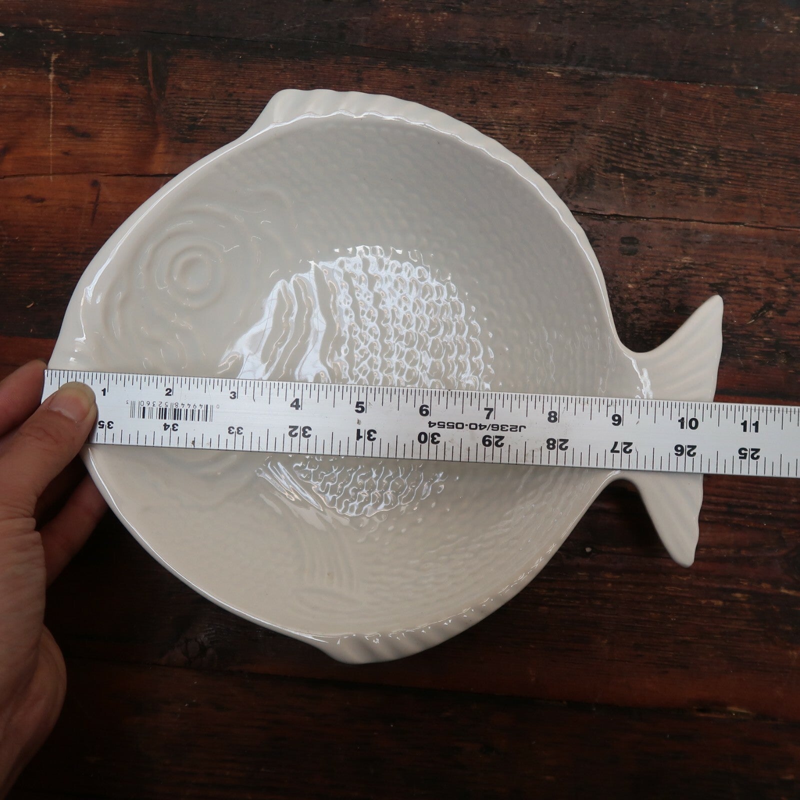 Vintage Oven Proof Fish Shaped Bowl Made In California 10.5" x 9" x 2"