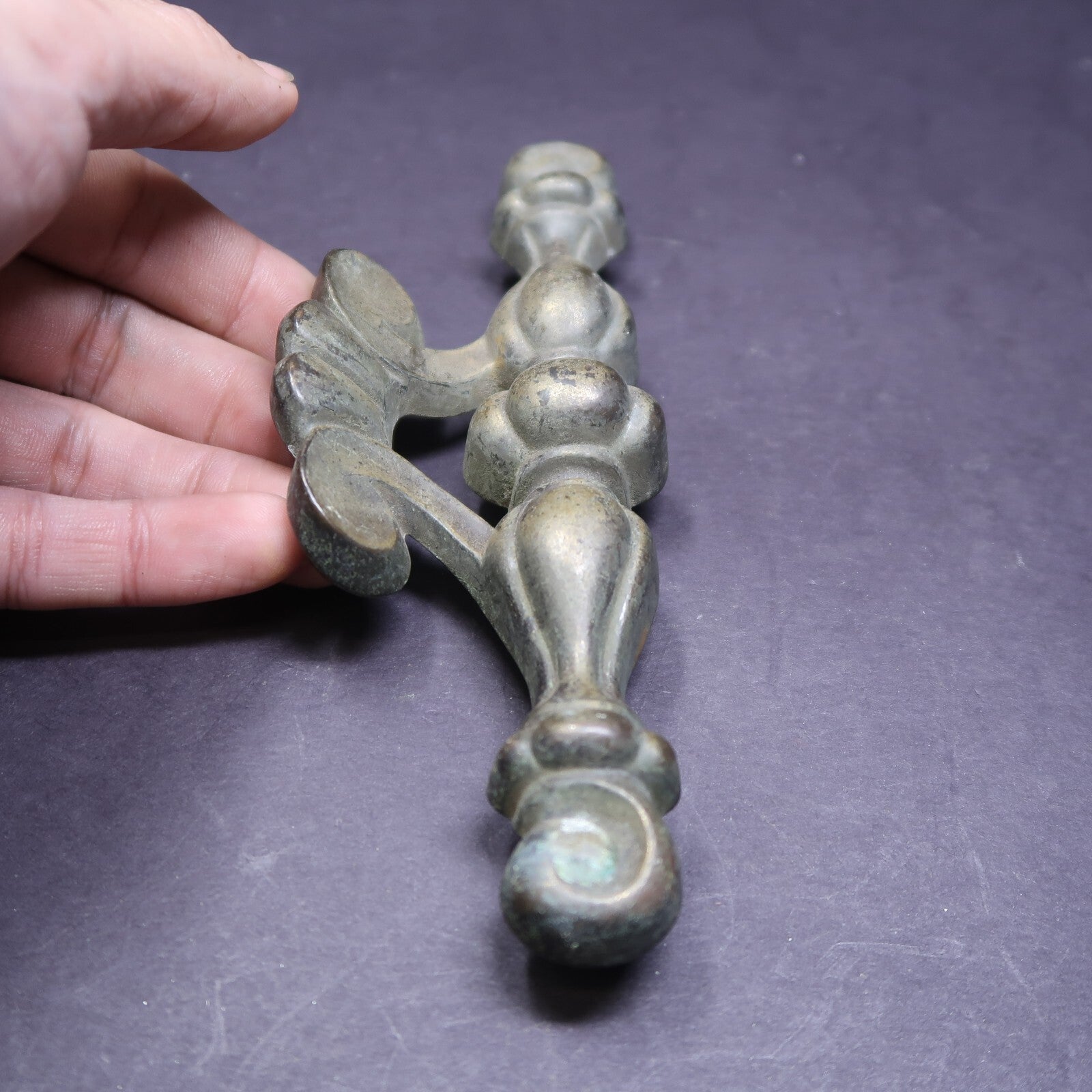 Ornate Victorian Brass Drawer Handle Pull 7" Rustic Vintage (D)