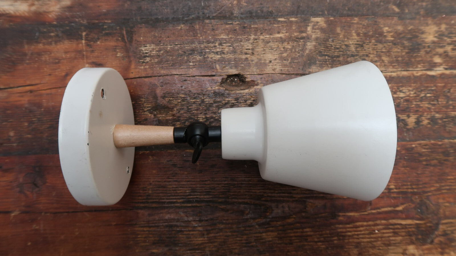 Set of 3 White Wall Sconces Wood Metal Light Angle Adjustment
