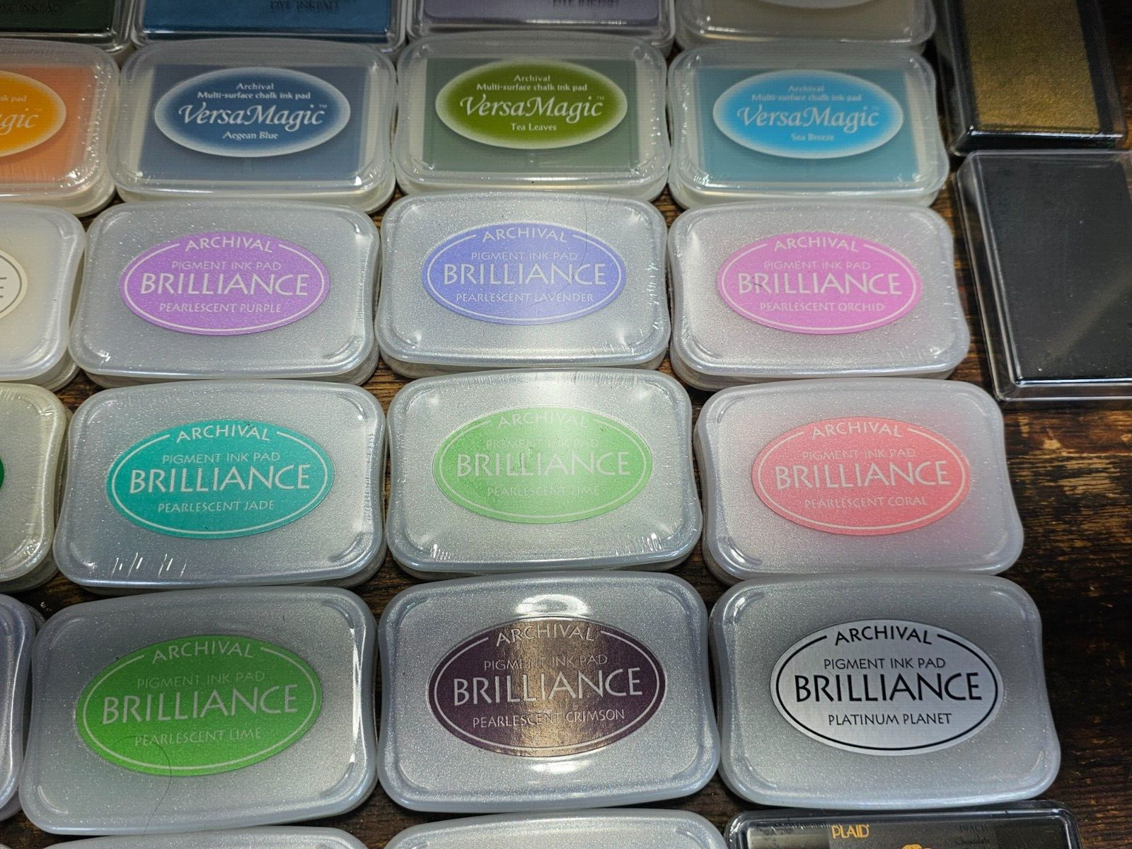 Mixed Lot of 57 Ink Pads Tsukineko Brilliance VersaMagic Fresco Chalk Finish