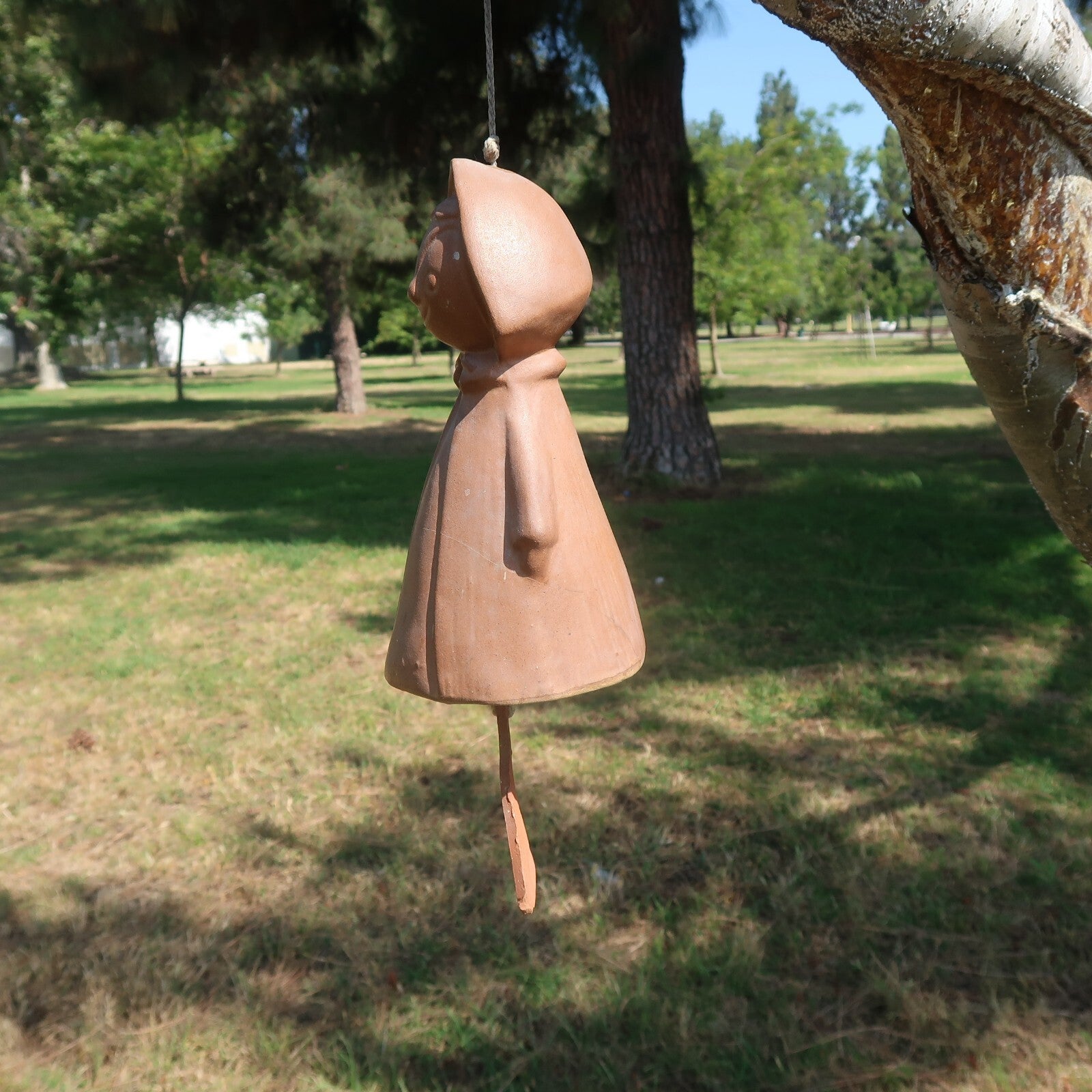1970s Pacific Stoneware Terracotta Wind Chime Little Red Riding Hood