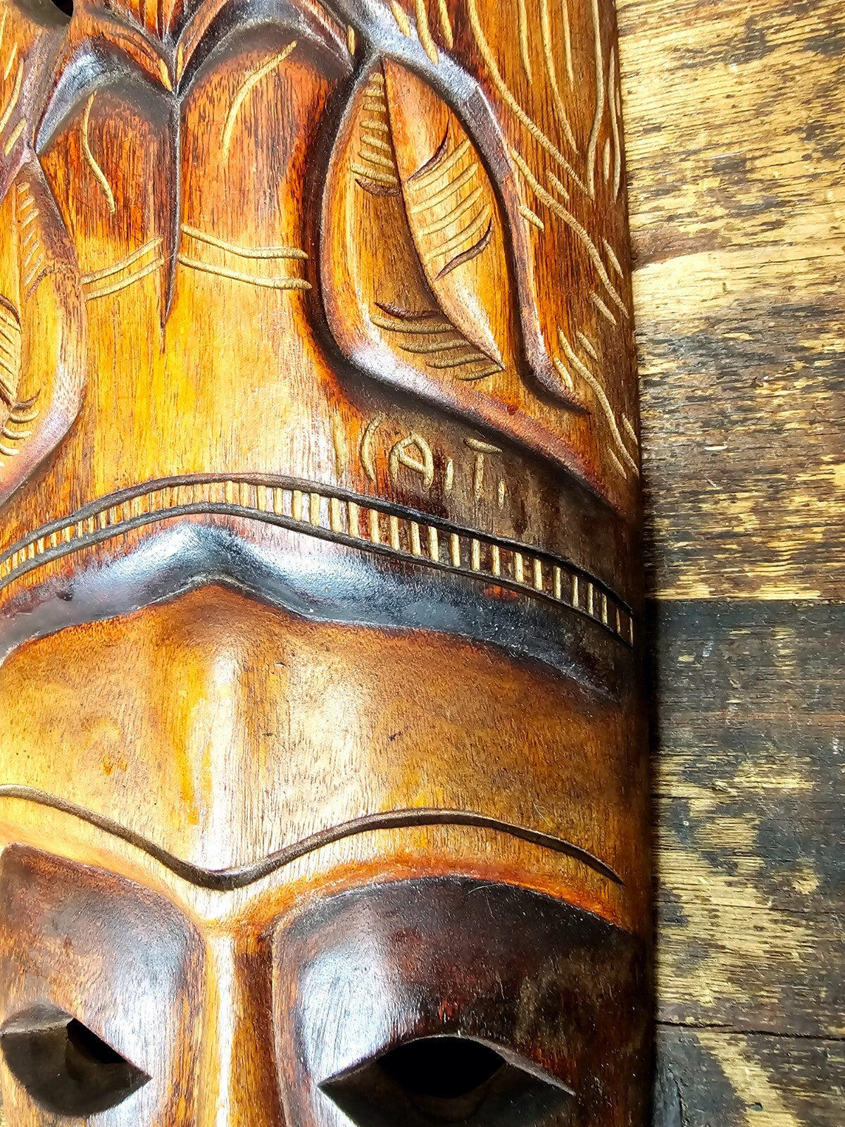 Haitian Wooden Carving Bird Totem Mask 26"H