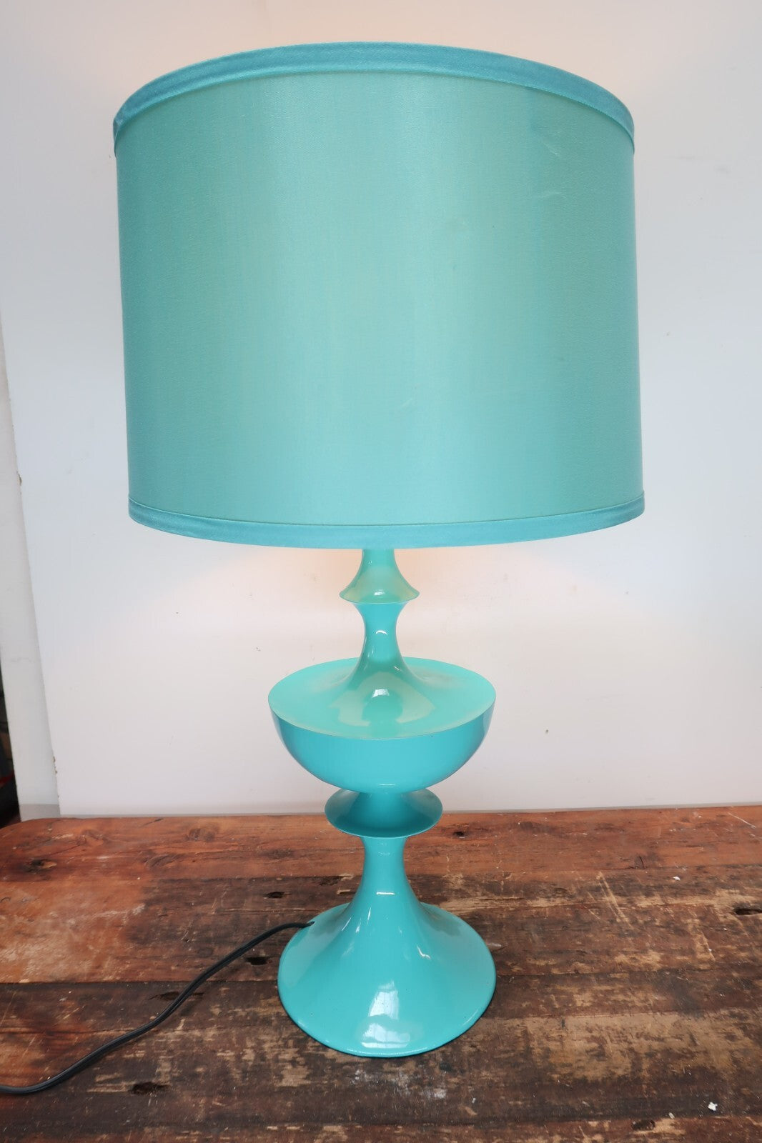 Light Blue Turquoise Table Lamp 13" x 13" x H 25"