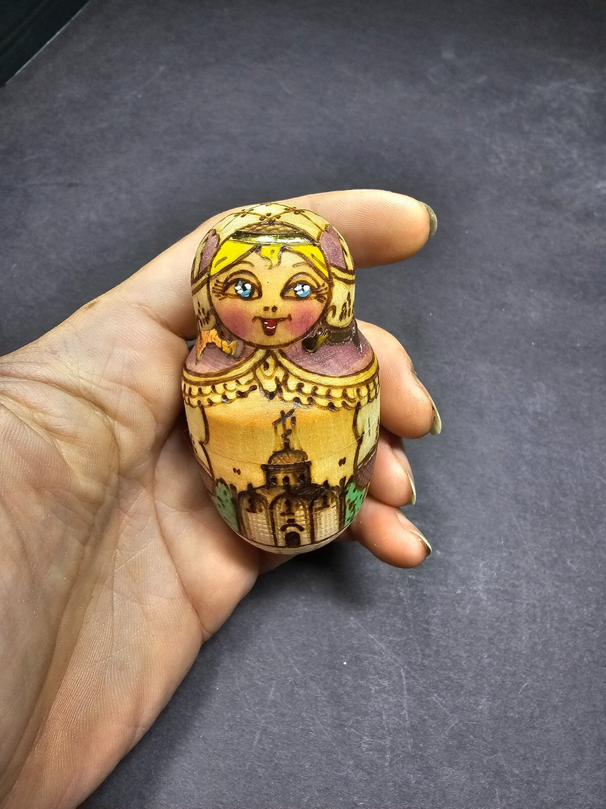 5 pcs Russian Matryoshka Nesting Dolls Signed