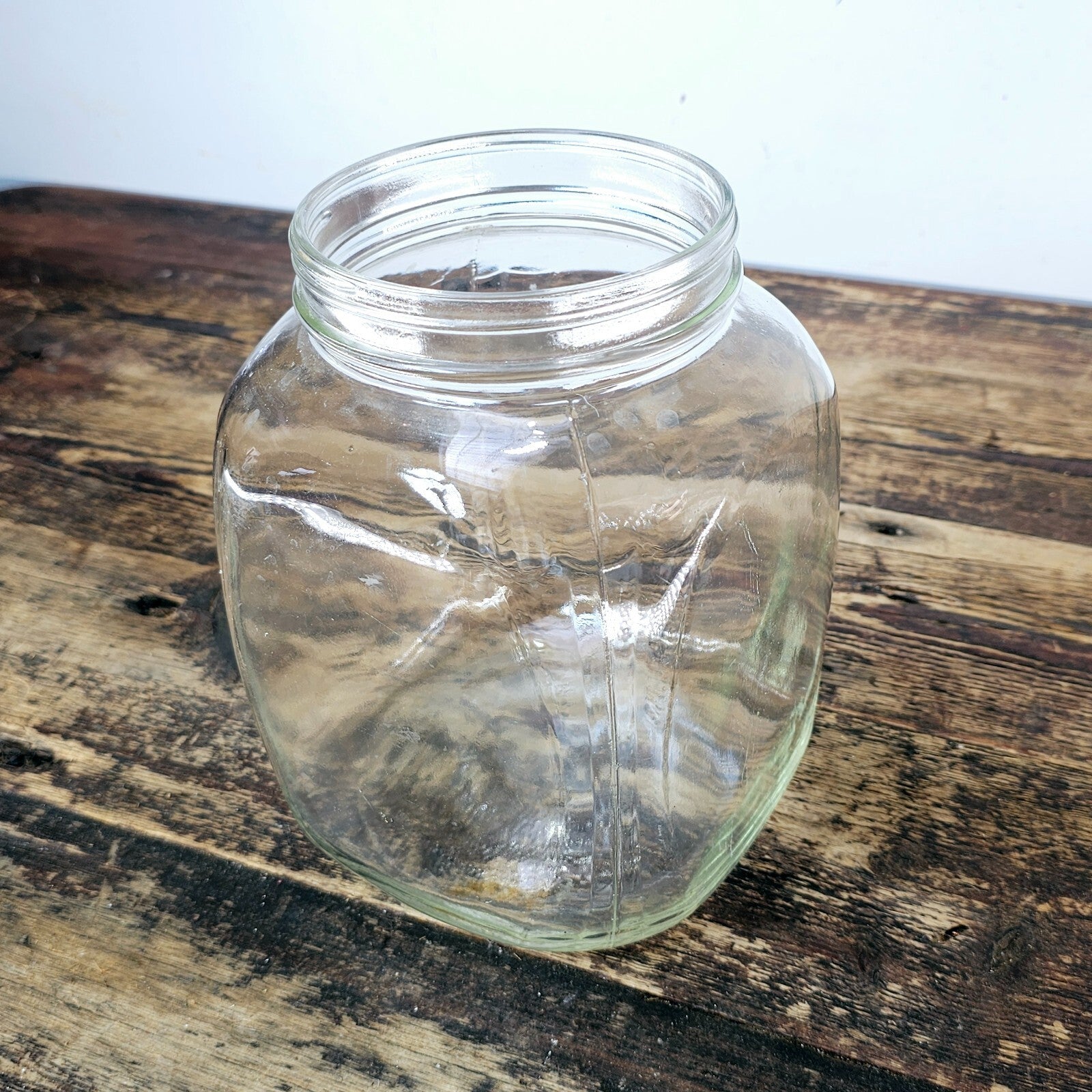 Vintage Hazel Atlas 1 Gal Clear Glass Canister Jar #5238 (No Lid)