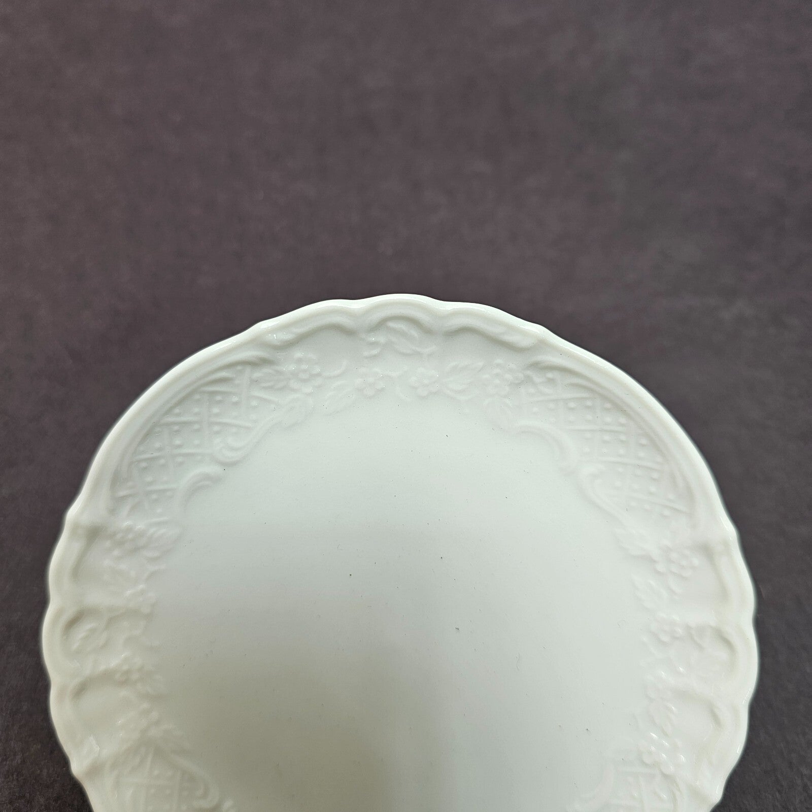 Set of 5 Kaiser West Germany Sauce Tapas Butter Pat Dish Floral Embossed 4.25"