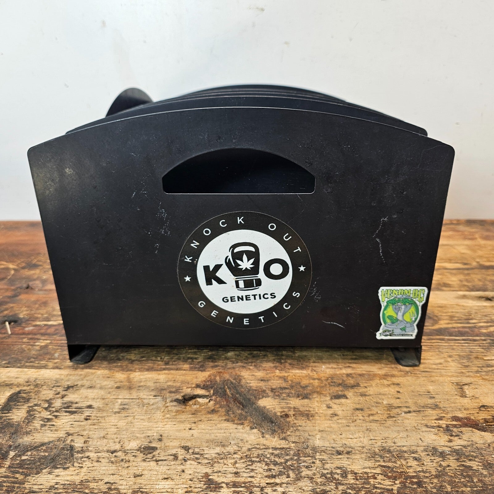 Vintage Black Metal Desk Organizer With Handles