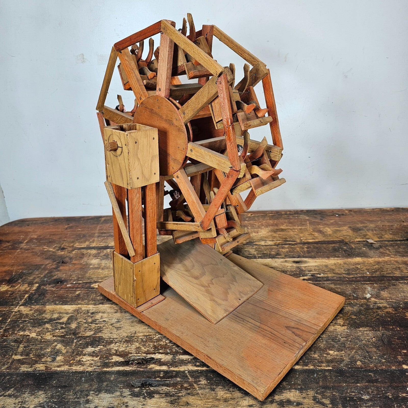 Vintage Mexican Folk Art Wooden Ferris Wheel